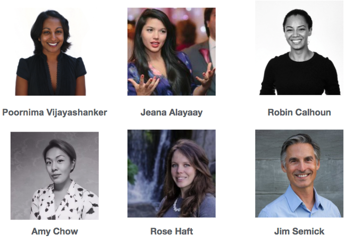 Poornima Vijayashanker Jeana Alayaay Robin Calhoun Amy Chow Rose Haft Jim Semick